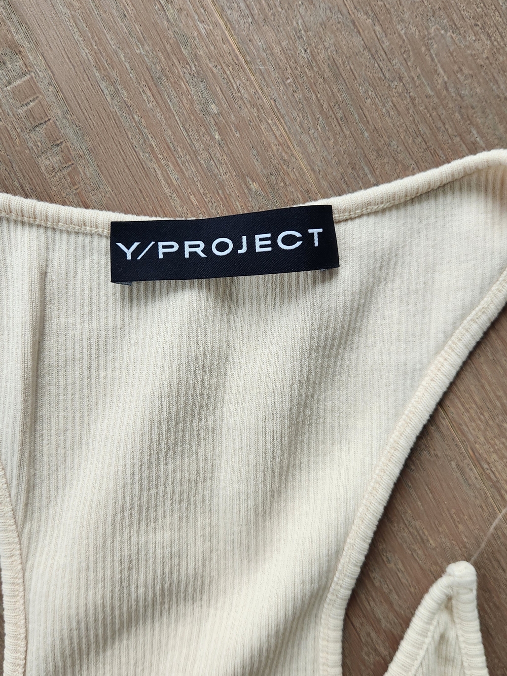 Y/Project Cream Ribbed Racerback Tank - Picture 2 of 6